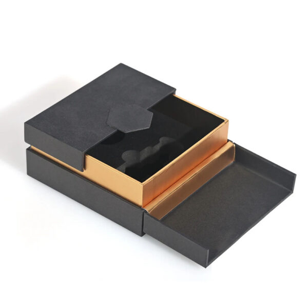 Black Gold Double-Door Rigid Box with Custom Foam Insert Black Gold Double-Door Rigid Box with Custom Foam Insert