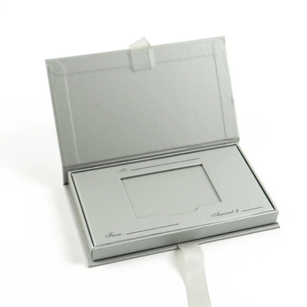 Book-Style Custom Membership Card Box Packaging with Ribbon Book-Style Custom Membership Card Box Packaging with Ribbon