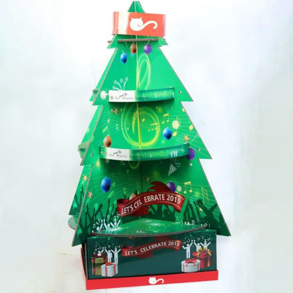 Christmas Tree Corrugated Retail Display Stand with Shelves Christmas Tree Corrugated Retail Display Stand with Shelves