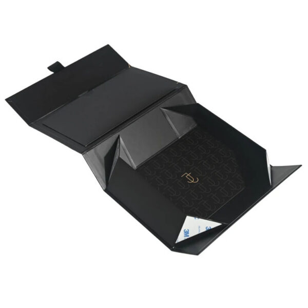 Foldable Magnetic Rigid Jewelry Box with Gold Foil Logo Foldable Magnetic Rigid Jewelry Box with Gold Foil Logo