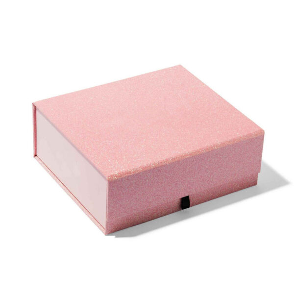 Glitter Pink Book-Style Cosmetic Gift Box with Pull Tab Glitter Pink Book-Style Cosmetic Gift Box with Pull Tab