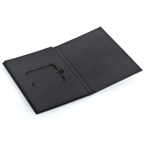 Matte Black Book Style Rigid Card Box with Cutout Insert