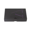 Matte Black Drawer Rigid Box with Purple Logo Thumb Notch