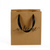 Printed Kraft Shopping Gift Bag with Black Ribbon Handles