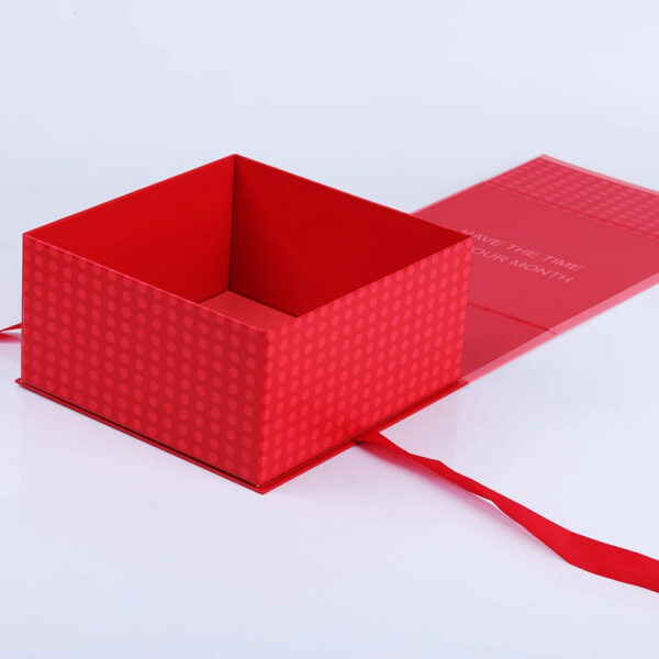 Red Collapsible Period Care Gift Box with Ribbon Closure Red Collapsible Period Care Gift Box with Ribbon Closure