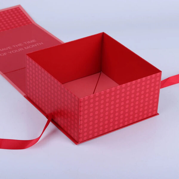 Red Collapsible Period Care Gift Box with Ribbon Closure Red Collapsible Period Care Gift Box with Ribbon Closure
